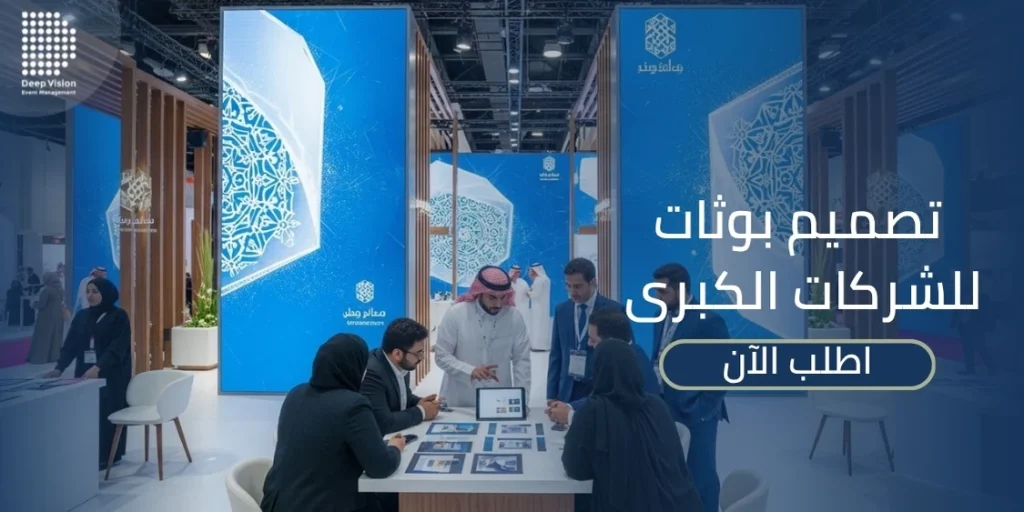 خدمات تصميم بوثات معارض للشركات الكبرى بالسعودية