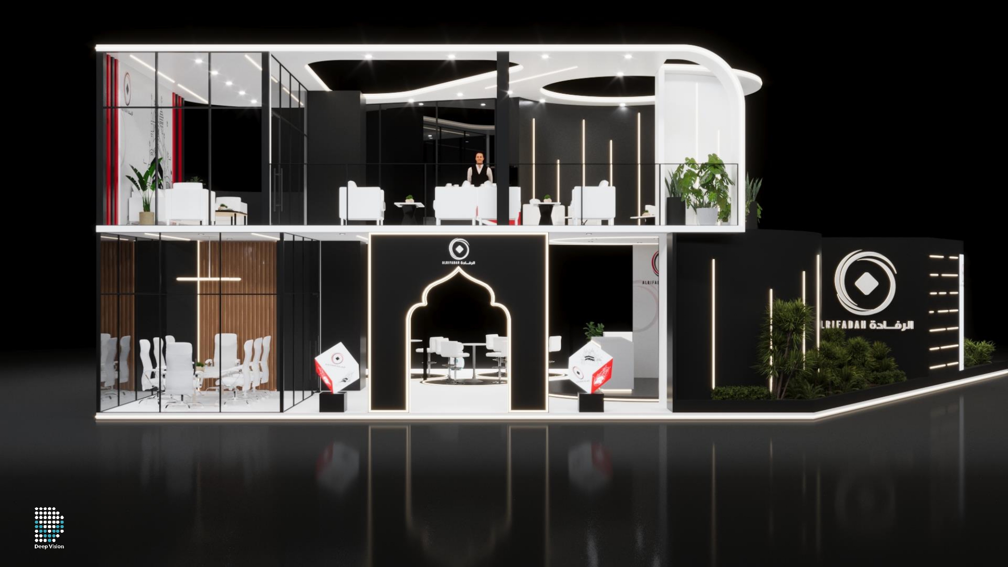 تصميم جناح شركة الرفادة لخدمات الحجاج — تصميم ثلاثي الأبعاد