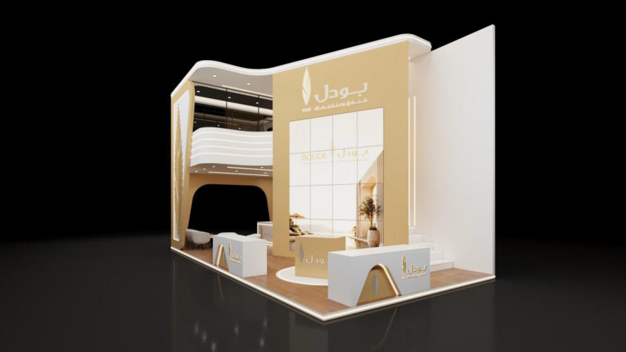 تصميم جناح فندق بودل — تصميم ثلاثي الأبعاد
